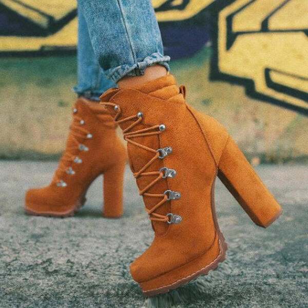 Botas Altas Con Tacón y Punta Redonda Para Mujer | Ideal Para Uso Diario y Salidas Urbanas