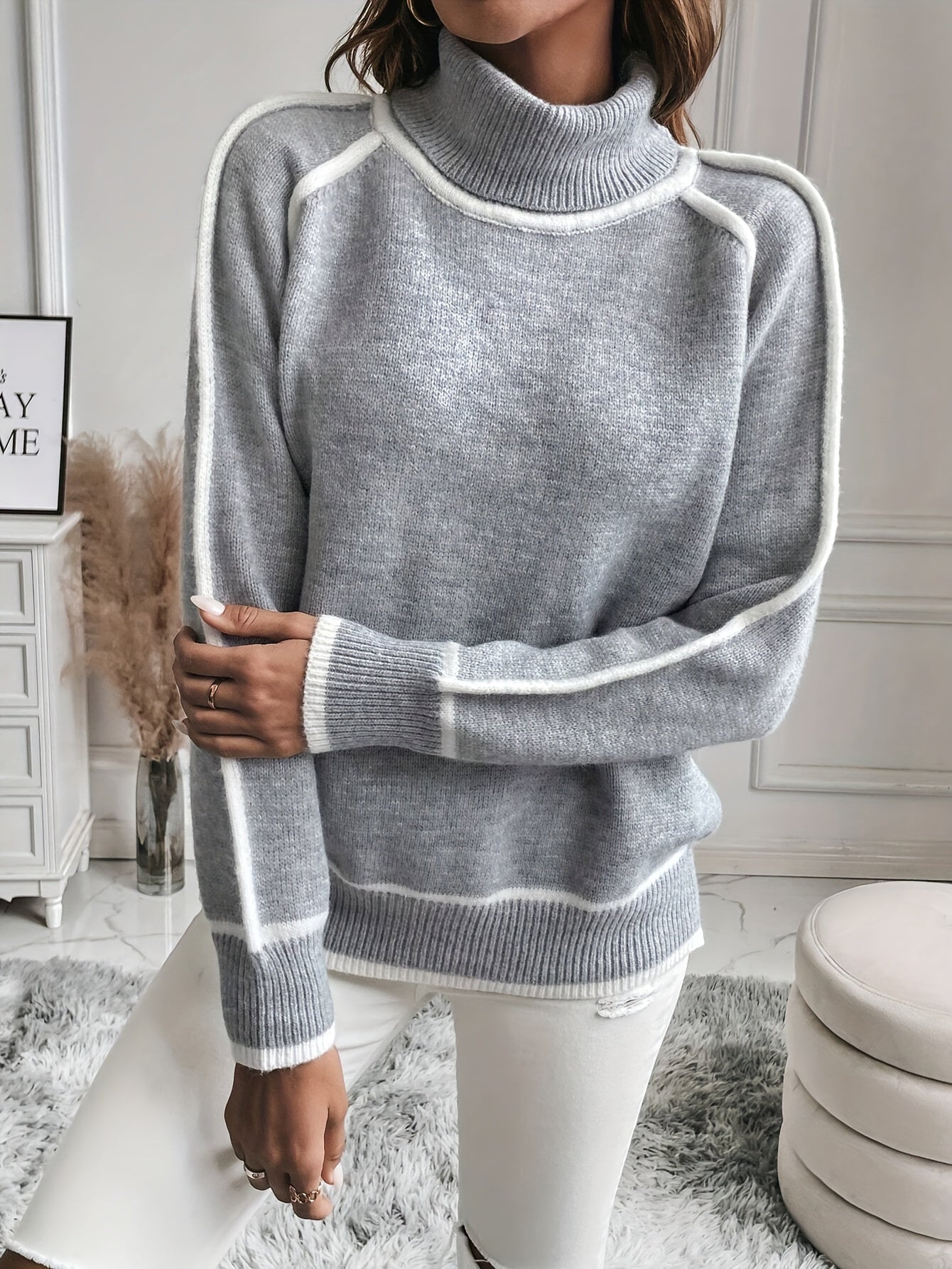 Top De Cuello Alto Con Corte Regular Para Mujer | Ideal Para Primavera Y Otoño