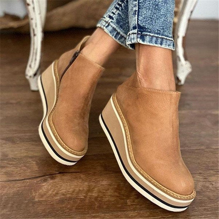 Botines Con Tacón Medio y Cremallera Lateral Para Mujer | Ideal Para Uso Diario en Ciudad