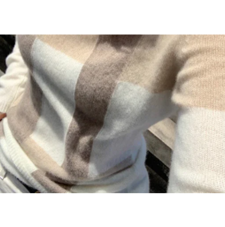 Jersey De Cuello Alto Con Motivo De Cuadros Para Mujer | Ideal Para Otoño E Invierno