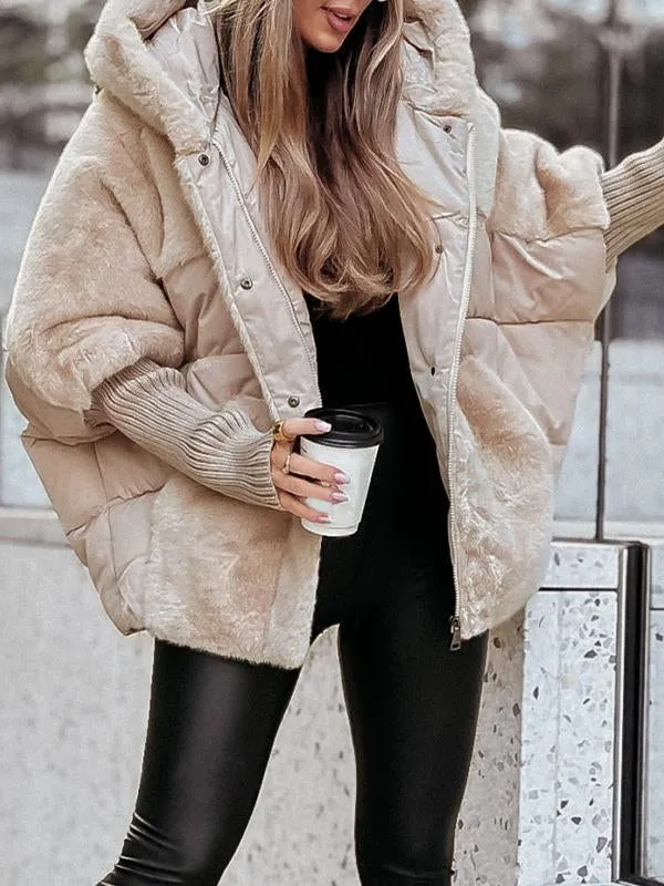 Capa Acolchada Con Cierre De Cremallera Y Botones Para Mujer | Ideal Para El Invierno