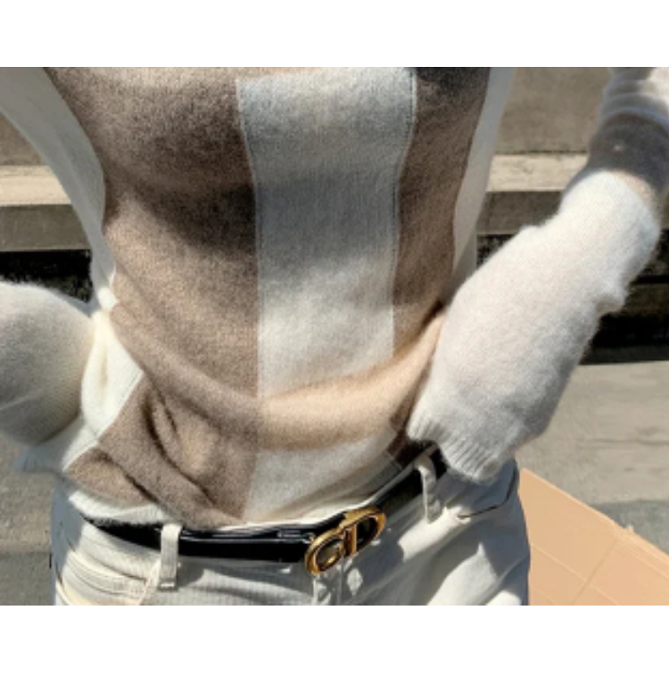 Jersey De Cuello Alto Con Motivo De Cuadros Para Mujer | Ideal Para Otoño E Invierno