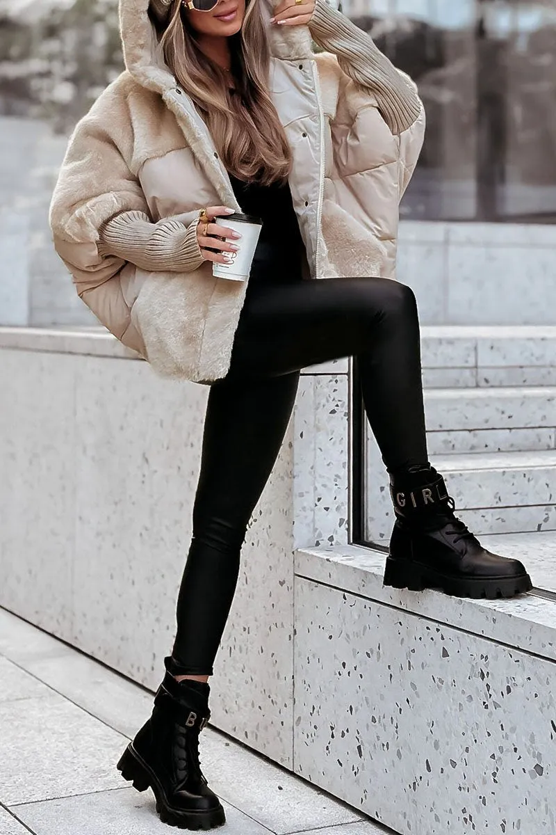 Capa Acolchada Con Cierre De Cremallera Y Botones Para Mujer | Ideal Para El Invierno