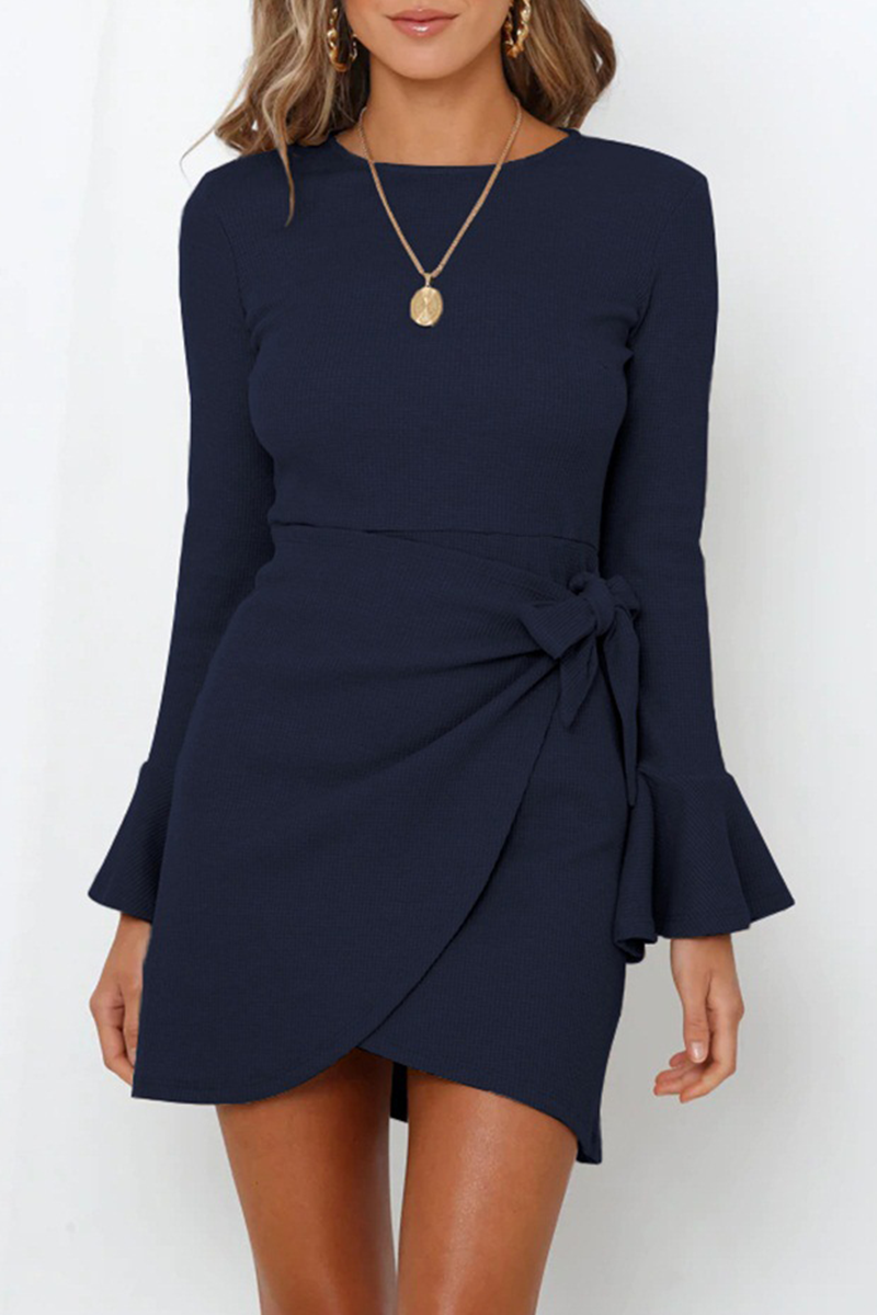 Vestido Mini con Volantes y Mangas Largas para Mujer | Ideal para Uso Diario e Informal