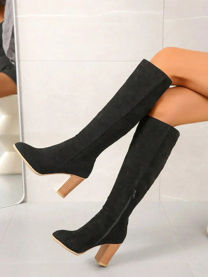 Botas Hasta La Rodilla Con Tacón Ancho Para Mujer | Ideal Para Salidas De Día Y De Noche