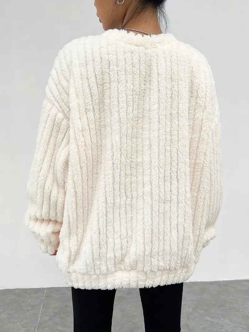 Jersey Oversize con Cuello Redondo para Mujer | Ideal para Uso Diario