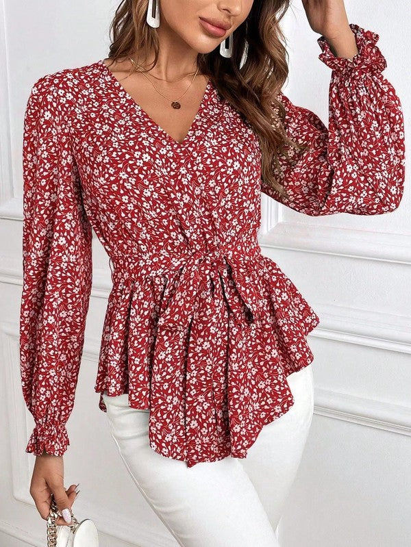 Blusa Con Cuello En V Y Estampado Floral Para Mujer | Ideal Para Uso Diario U Ocasiones Variadas