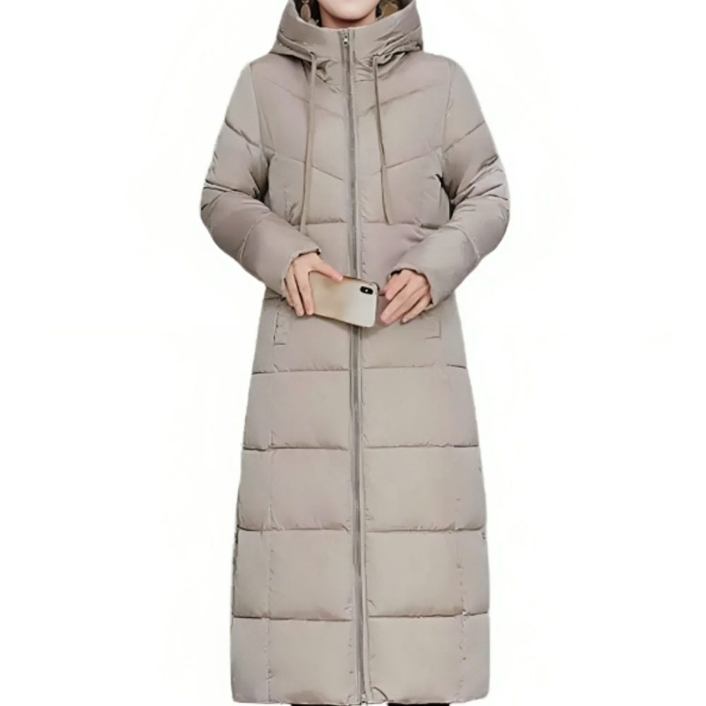 Abrigo Largo Acolchado con Capucha para Mujer | Ideal para Otoño e Invierno