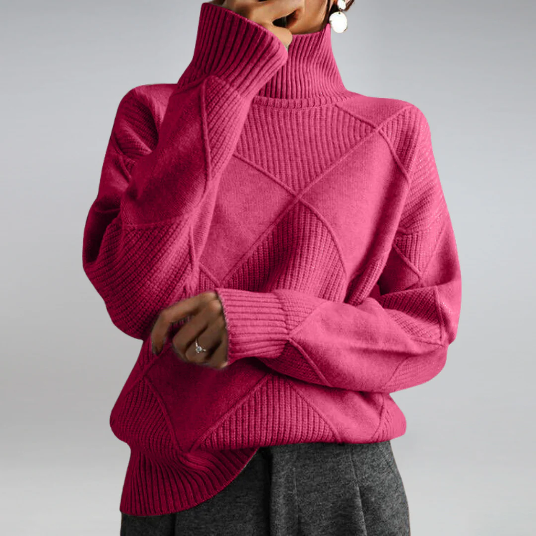 Jersey De Cuello Alto Con Diseño Cubriente Para Mujer | Ideal Para Invierno