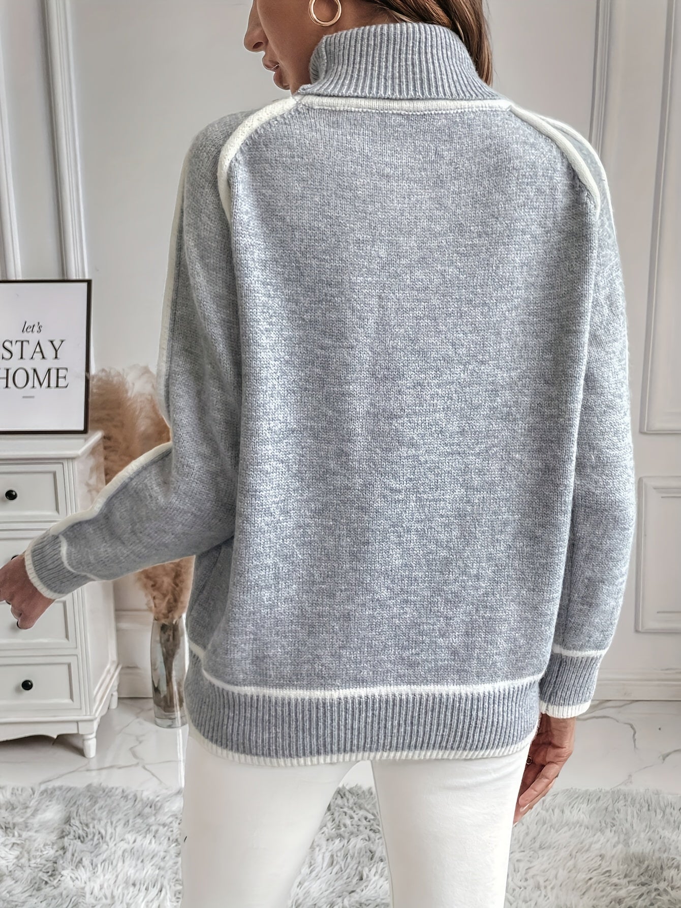Top De Cuello Alto Con Corte Regular Para Mujer | Ideal Para Primavera Y Otoño