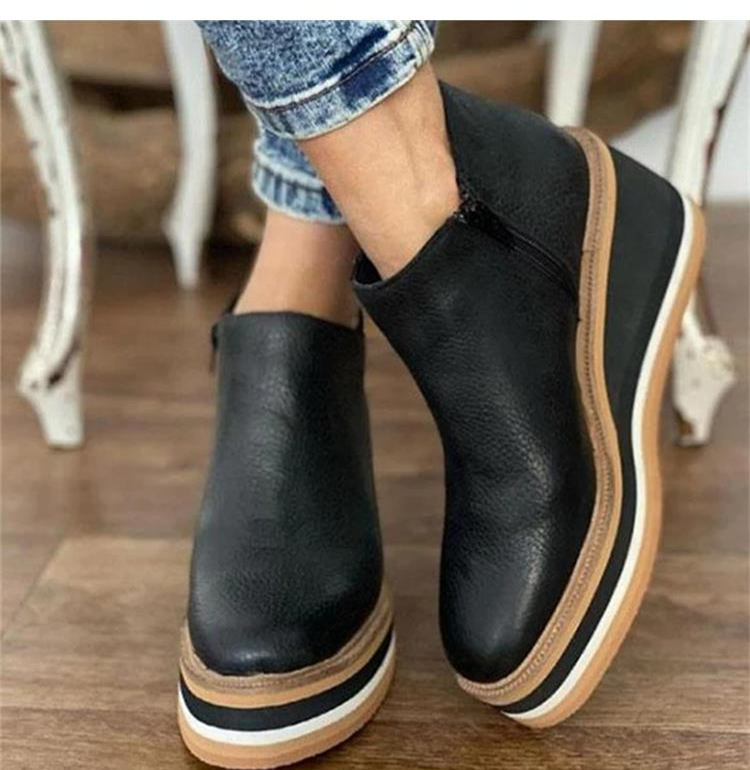 Botines Con Tacón Medio y Cremallera Lateral Para Mujer | Ideal Para Uso Diario en Ciudad
