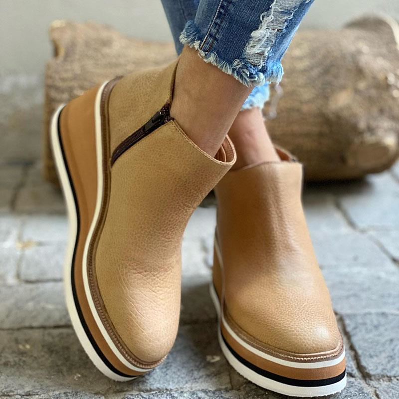 Botines Con Tacón Medio y Cremallera Lateral Para Mujer | Ideal Para Uso Diario en Ciudad