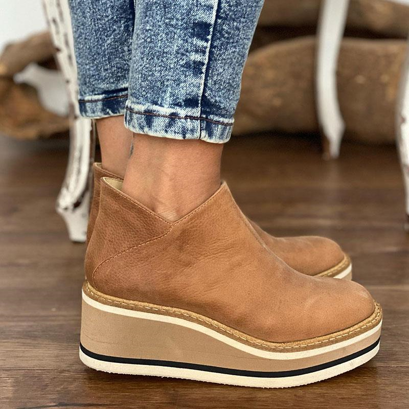 Botines Con Tacón Medio y Cremallera Lateral Para Mujer | Ideal Para Uso Diario en Ciudad