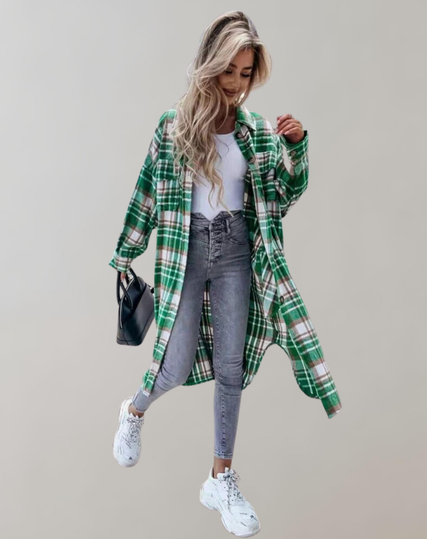 Abrigo Largo con Estampado de Cuadros para Adultos | Ideal para Otoño