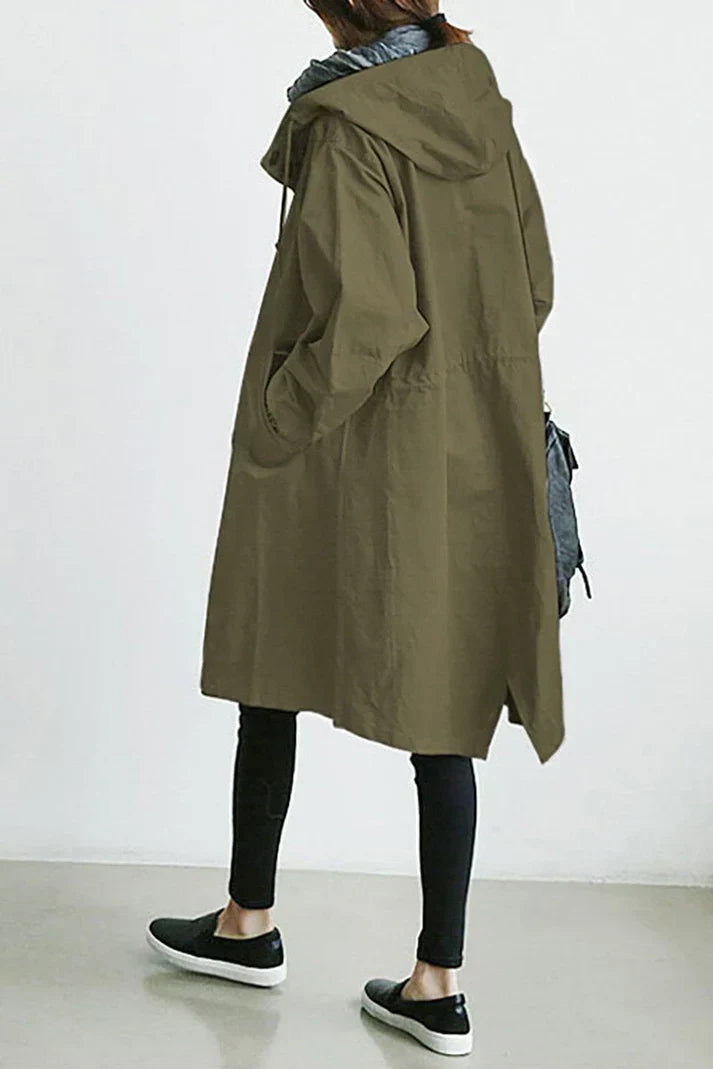 Trench Largo con Capucha Integrada para Mujer | Ideal para Entretiempo