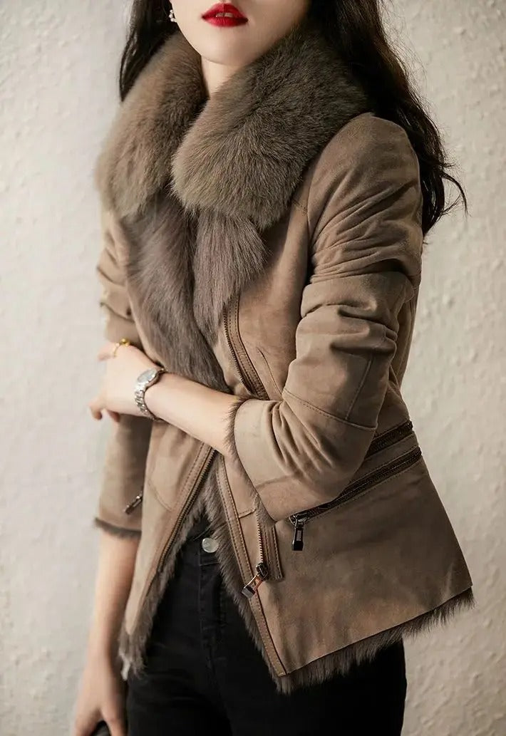Chaqueta Tipo Biker con Cierre de Cremallera para Mujer | Ideal para Otoño e Invierno