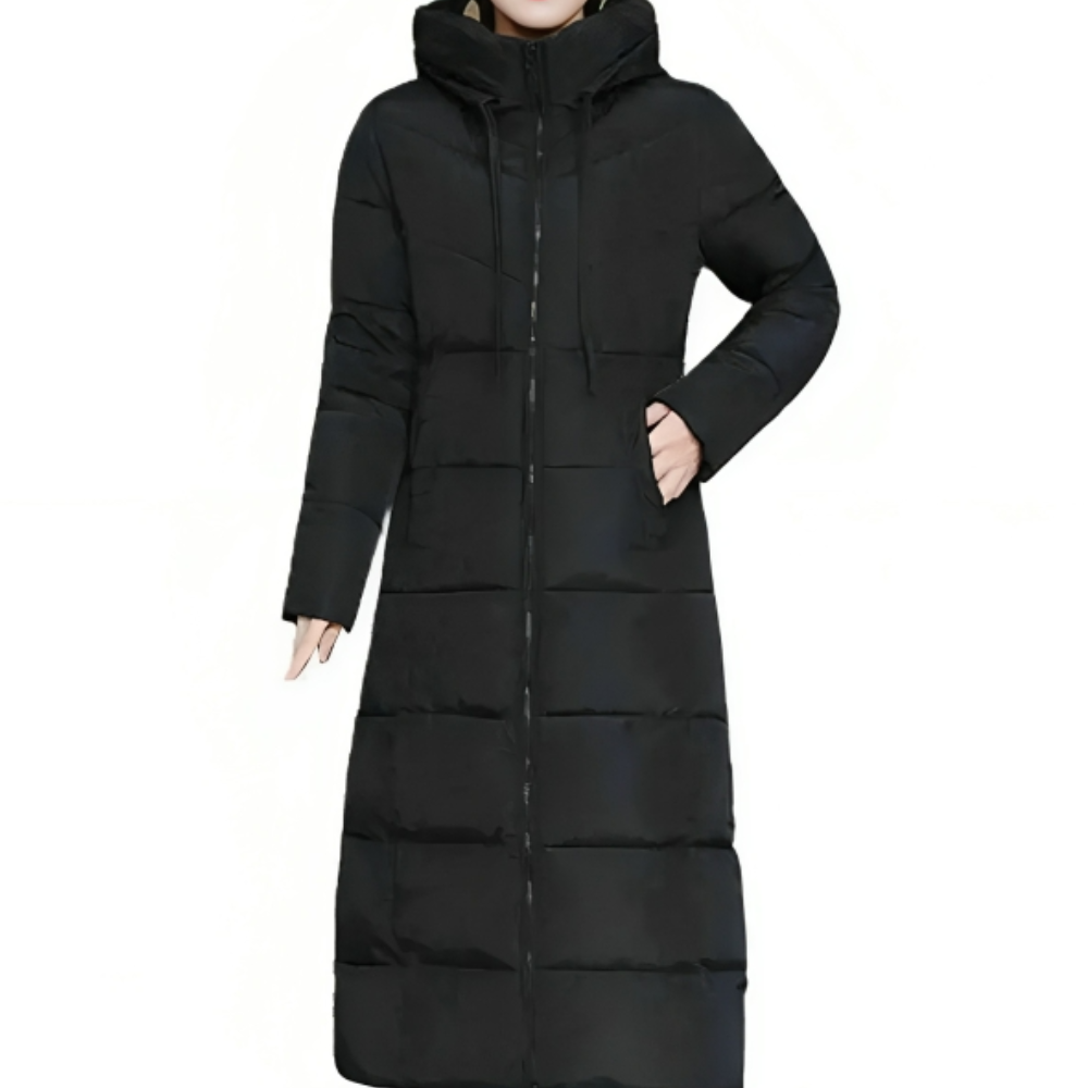 Abrigo Largo Acolchado con Capucha para Mujer | Ideal para Otoño e Invierno