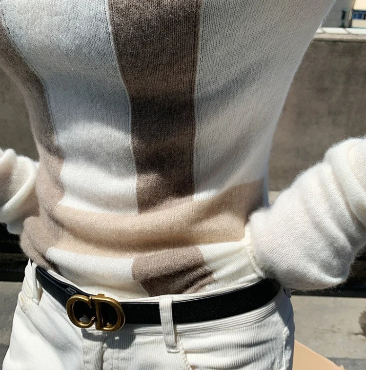 Jersey De Cuello Alto Con Motivo De Cuadros Para Mujer | Ideal Para Otoño E Invierno
