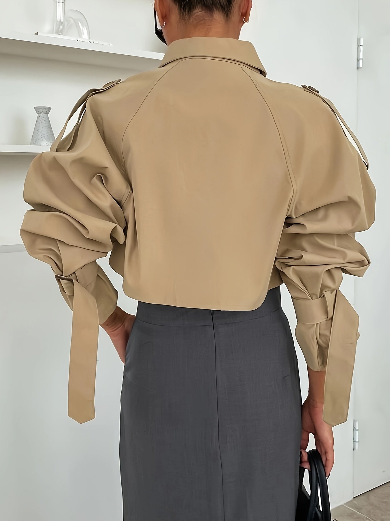 Abrigo Trench Corto Con Cierre Asimétrico Para Mujer | Ideal Para Uso Diario