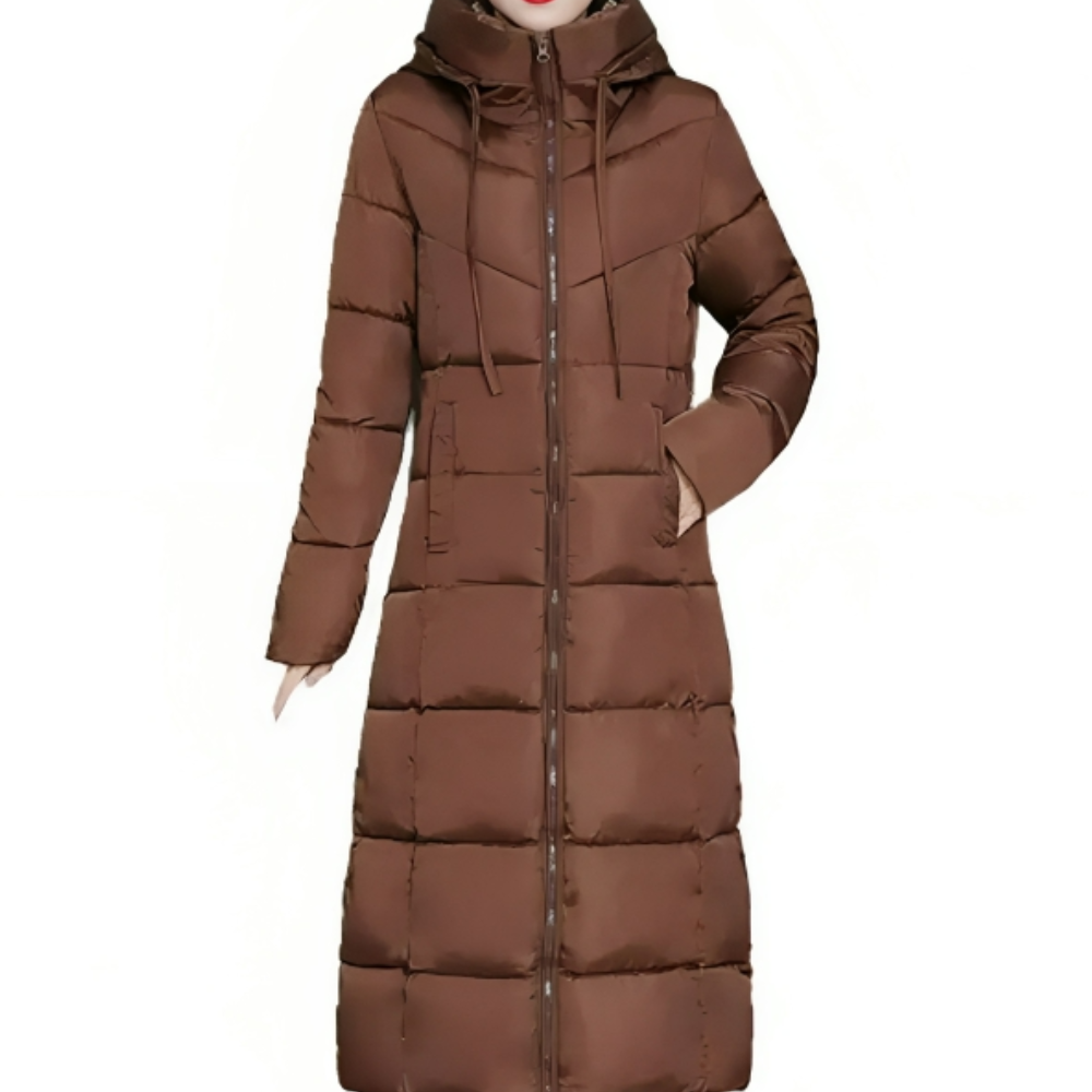 Abrigo Largo Acolchado con Capucha para Mujer | Ideal para Otoño e Invierno