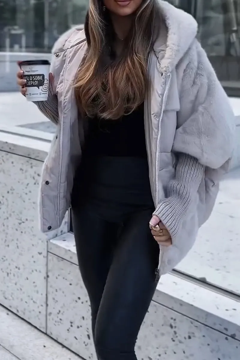 Capa Acolchada Con Cierre De Cremallera Y Botones Para Mujer | Ideal Para El Invierno