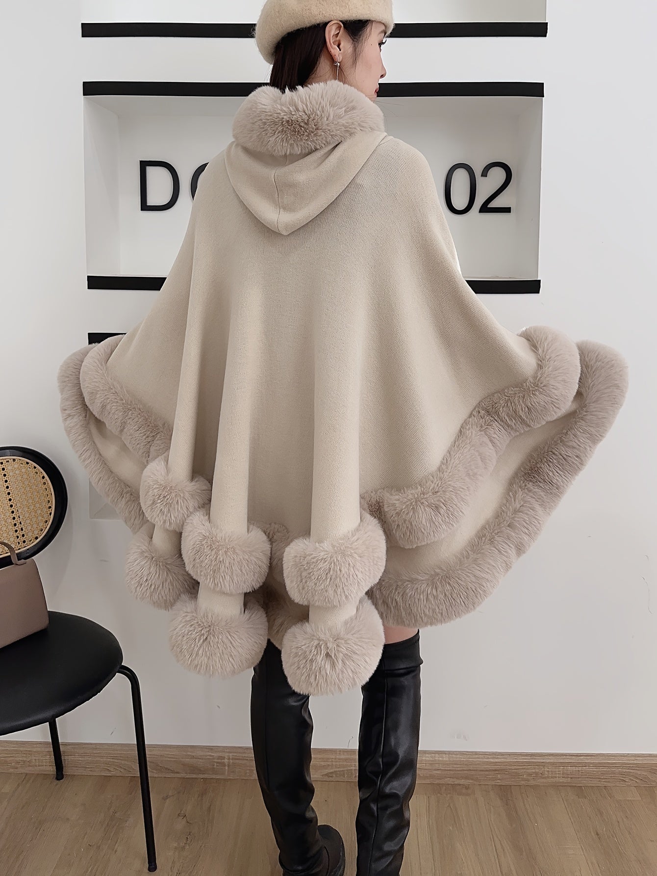 Capa-Mantón Oversize Con Capucha Para Mujer | Ideal Para Uso Diario En Otoño E Invierno