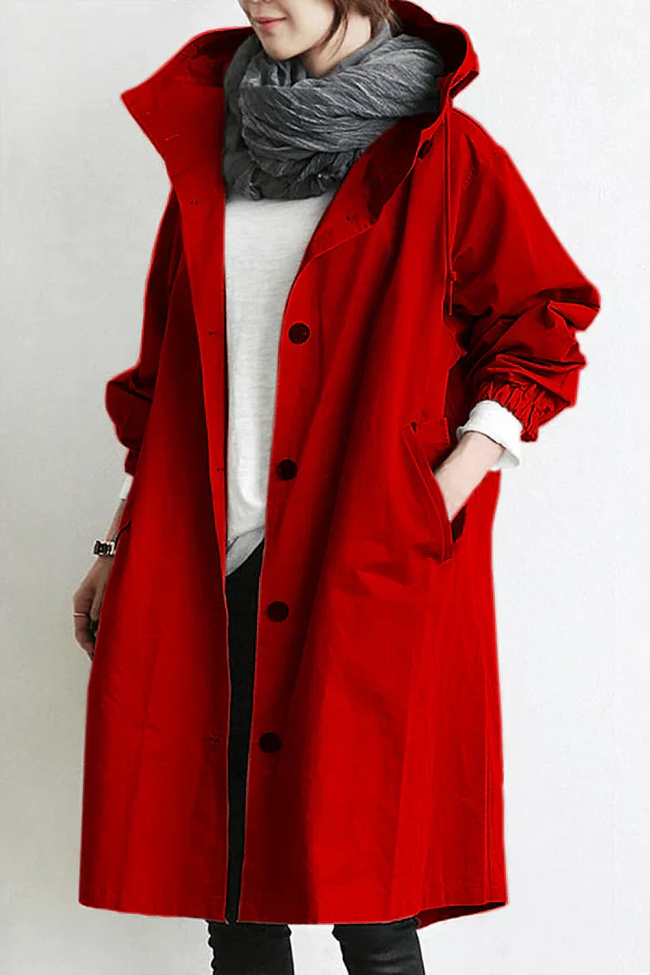 Trench Largo con Capucha Integrada para Mujer | Ideal para Entretiempo