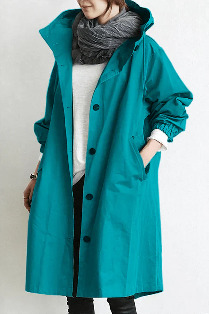 Trench Largo con Capucha Integrada para Mujer | Ideal para Entretiempo