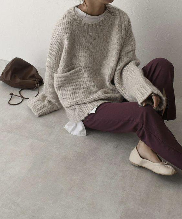 Jersey Oversize con Bolsillo Frontal Contrastado Para Mujer | Ideal Para Uso Diario