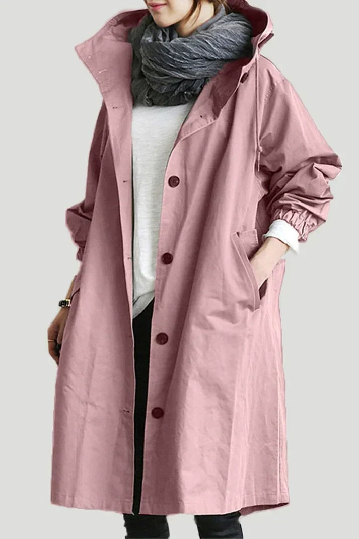 Trench Largo con Capucha Integrada para Mujer | Ideal para Entretiempo