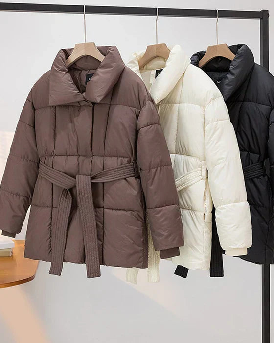 Chaqueta Acolchada Ligera con Cuello de Solapa para Mujer | Ideal para Clima Fresco