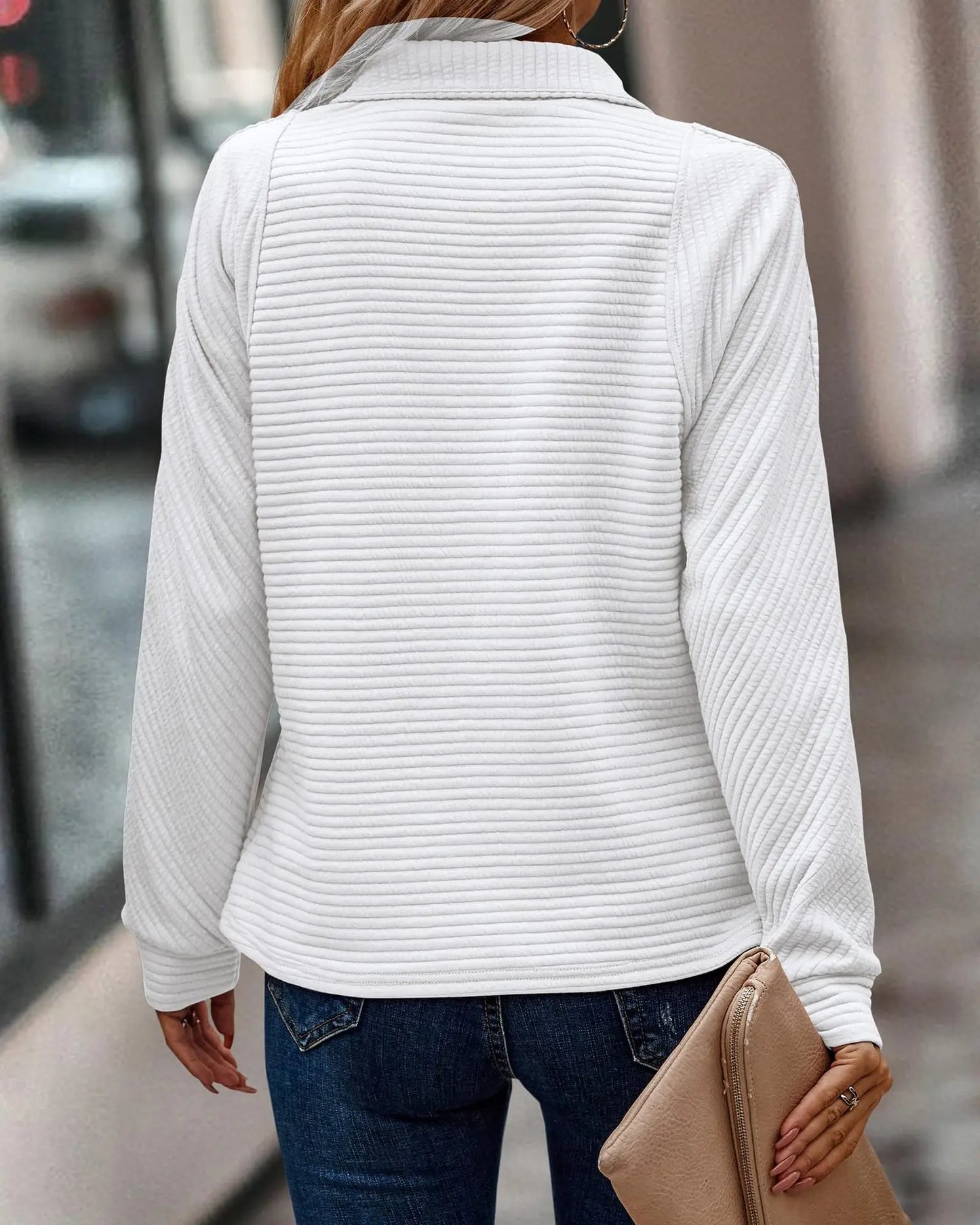 Jersey Con Cuello En V Y Cremallera Para Mujer | Ideal Para Uso Diario O Profesional