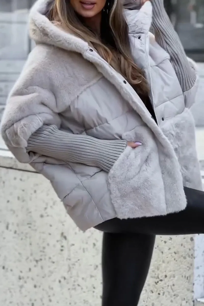 Capa Acolchada Con Cierre De Cremallera Y Botones Para Mujer | Ideal Para El Invierno