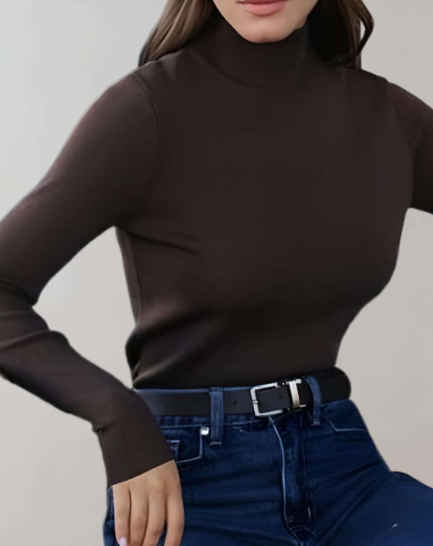 Sweater Con Cuello Alto Y Diseño Liso Para Mujer | Ideal Para Primavera, Otoño E Invierno