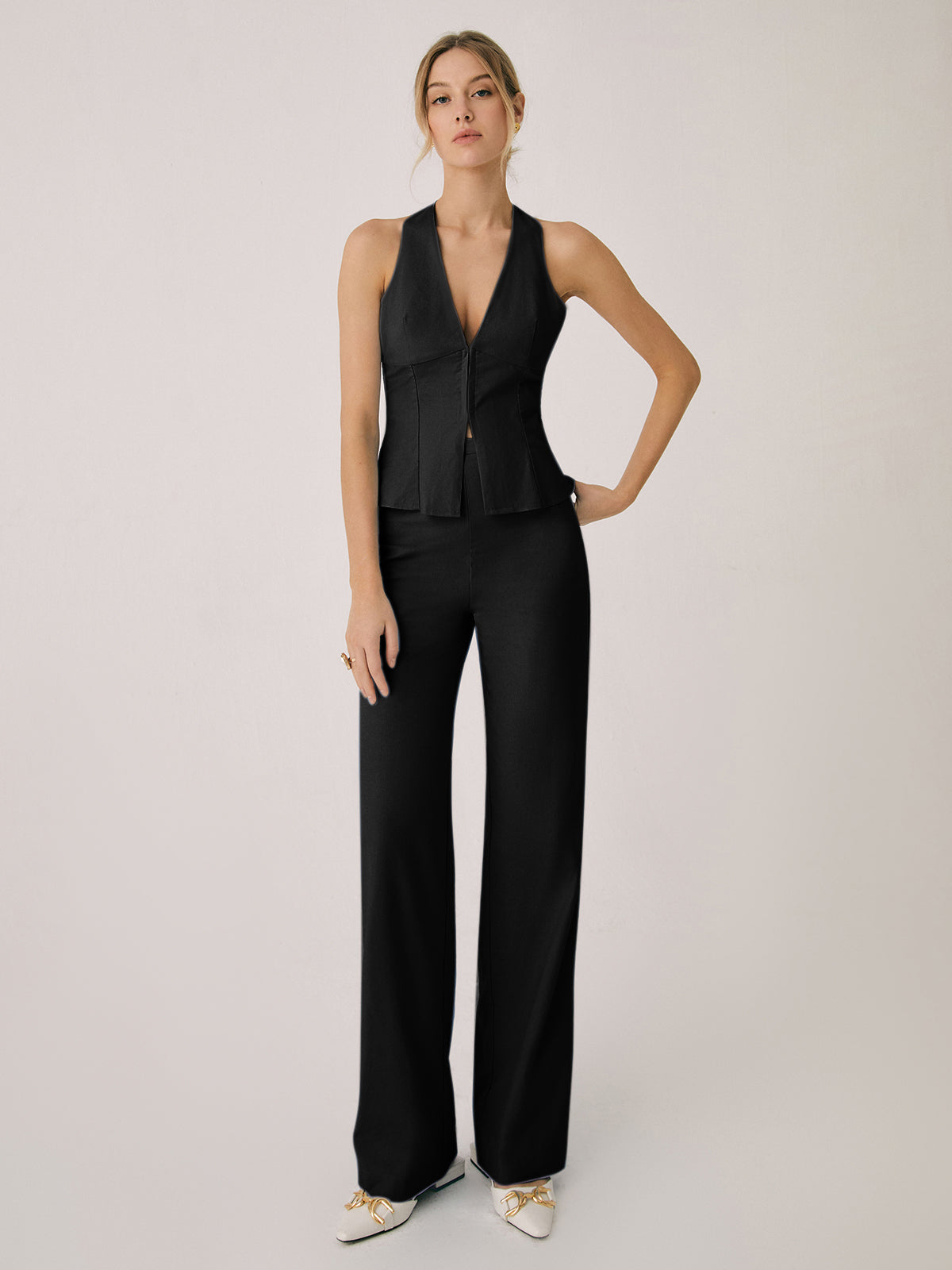 Conjunto De Dos Piezas con Chaleco y Pantalón para Mujer | Ideal para Uso Diario