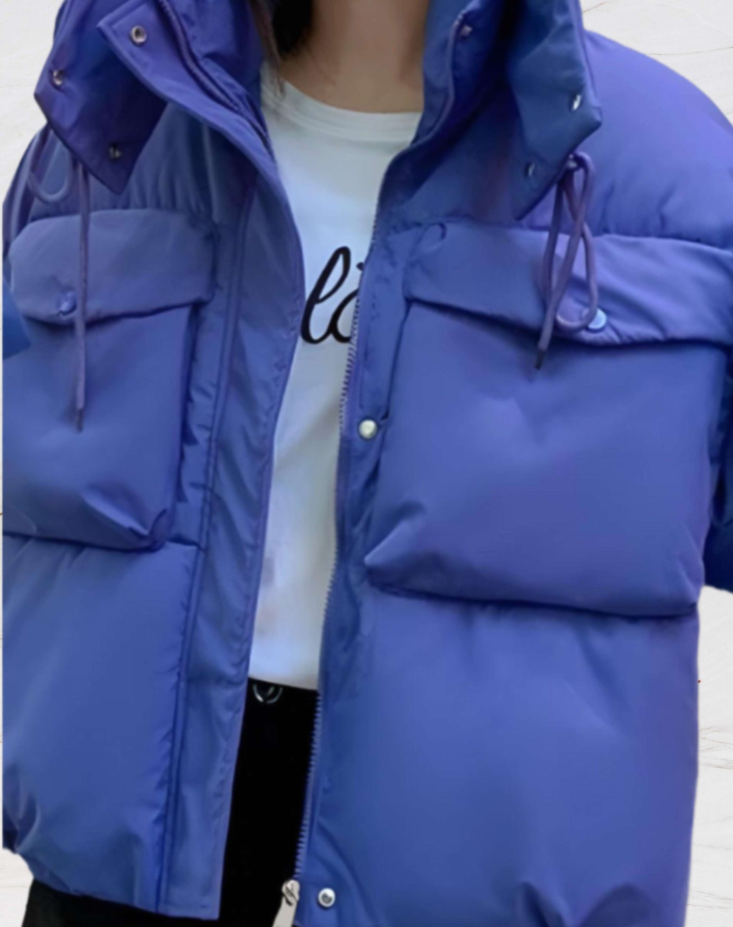 Chaqueta Acolchada Con Capucha Y Cuello Alto Para Mujer | Ideal Para Uso Diario En Invierno