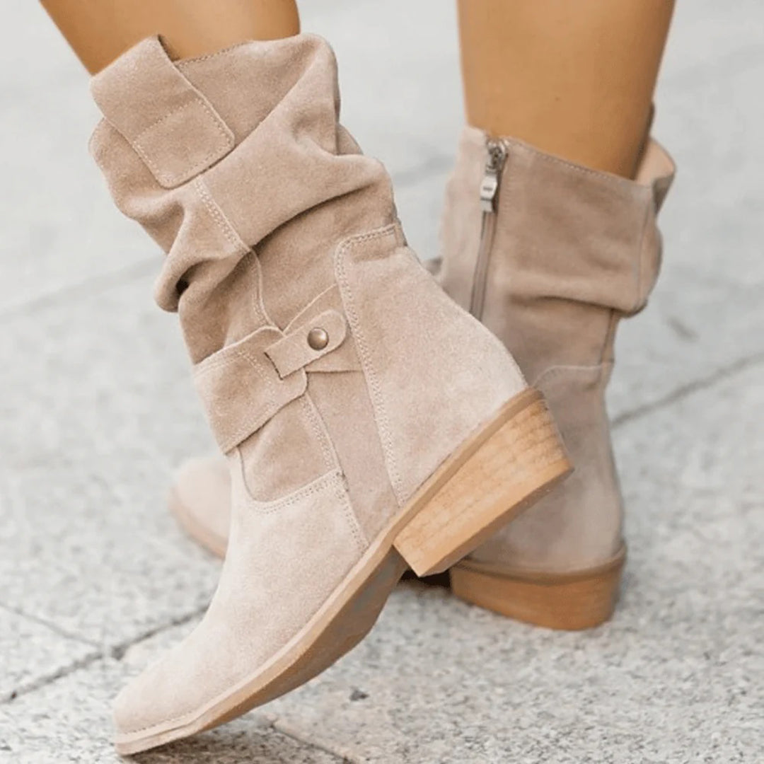Botas Altas con Tacón Bajo para Mujer | Ideal para Invierno y Uso Diario