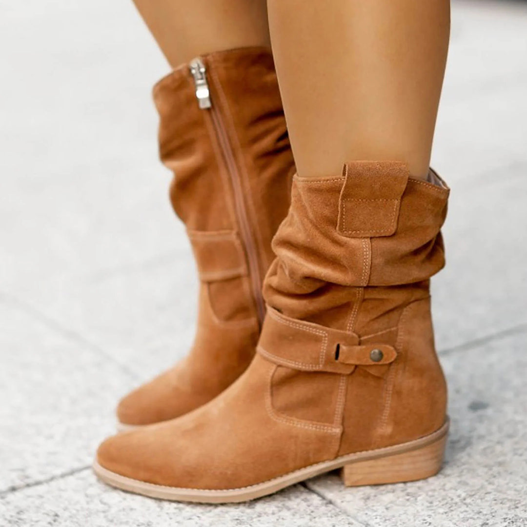 Botas Altas con Tacón Bajo para Mujer | Ideal para Invierno y Uso Diario