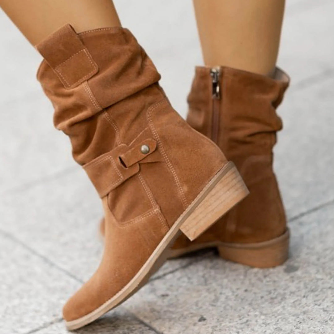 Botas Altas con Tacón Bajo para Mujer | Ideal para Invierno y Uso Diario