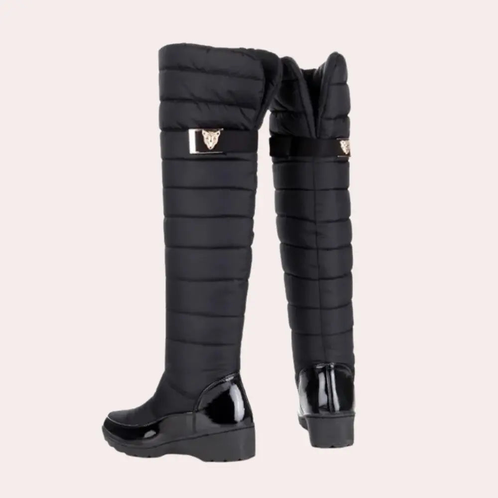 Botas Altas por Encima de la Rodilla con Diseño Acolchado para Mujer | Ideal para la Temporada de Invierno