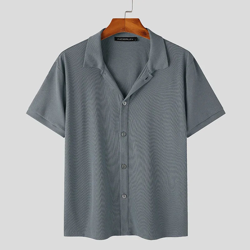 Camisa de Manga Corta con Cuello Clásico para Hombre | Ideal para Uso Diario y Actividades de Ocio
