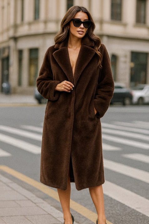 Manteau Largo Con Cinturón Ajustable y Cierre de Botones Para Mujer | Ideal Para Días Frescos