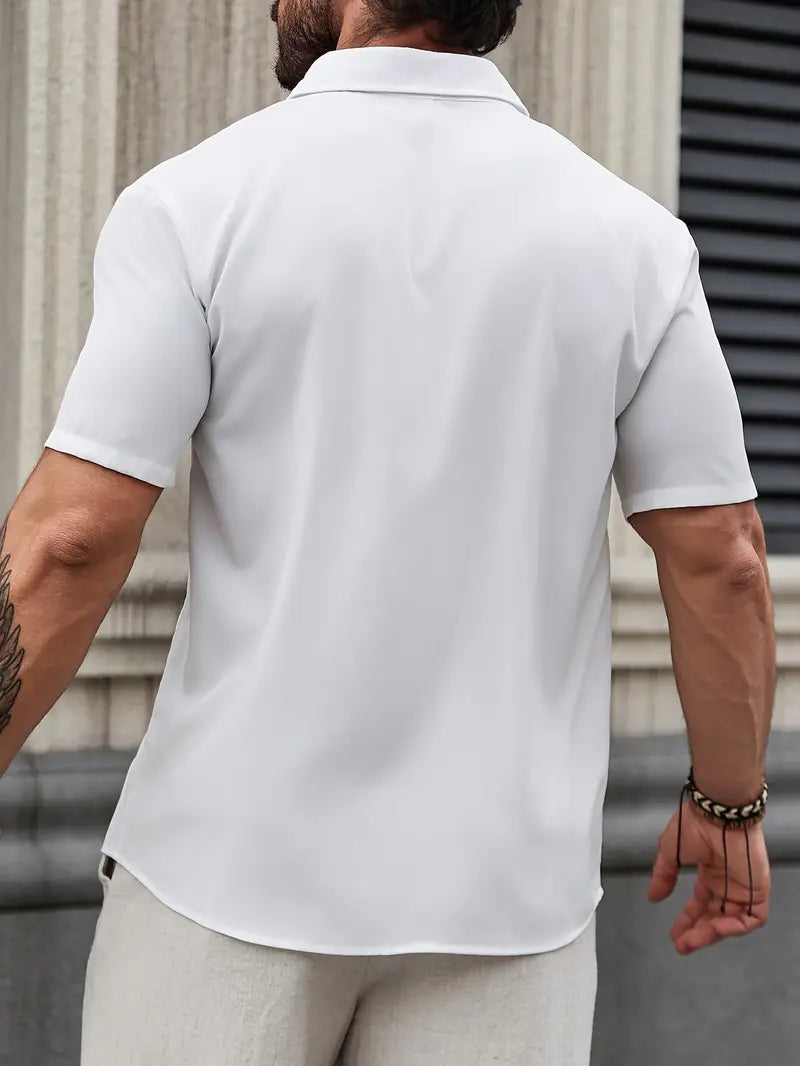 Camisa de Manga Larga con Cuello Abatido para Hombre | Ideal para Entornos Profesionales y Eventos Formales