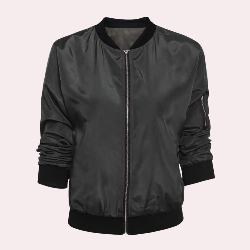 Chaqueta Ligera con Cremallera Frontal y Cuello Corto para Mujer | Ideal para Días Frescos de Verano