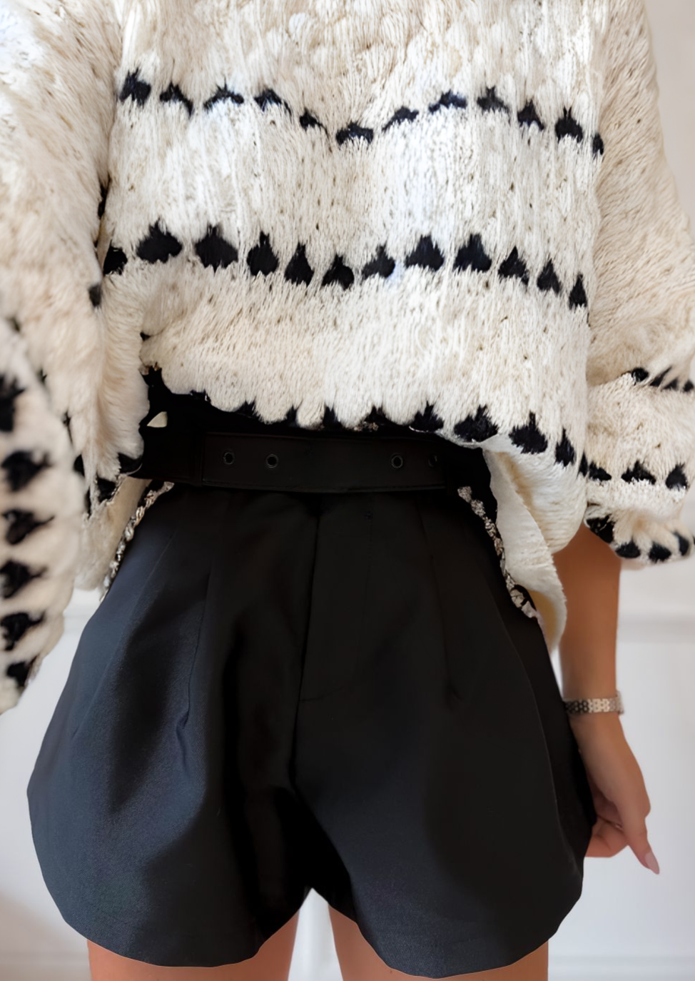 Jersey De Manga Larga Con Motivo Tejido Y Mangas Globo Para Mujer | Ideal Para Invierno