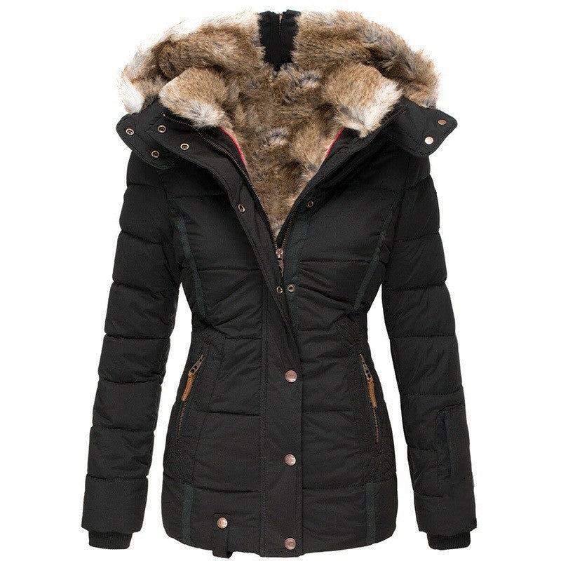 Abrigo Puffer Acolchado con Capucha para Mujer | Ideal para Invierno y Uso Diario