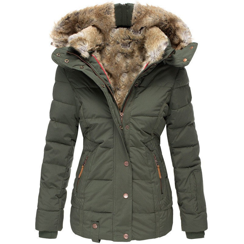 Abrigo Puffer Acolchado con Capucha para Mujer | Ideal para Invierno y Uso Diario