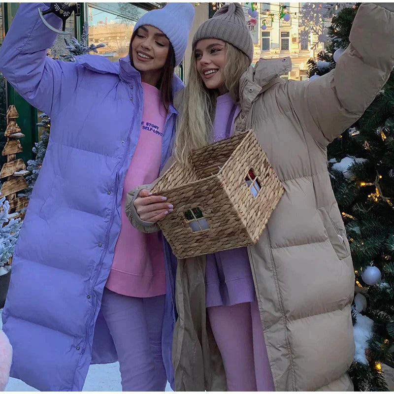 Doudoune Larga Con Capucha Ajustable Para Mujer | Ideal Para El Invierno