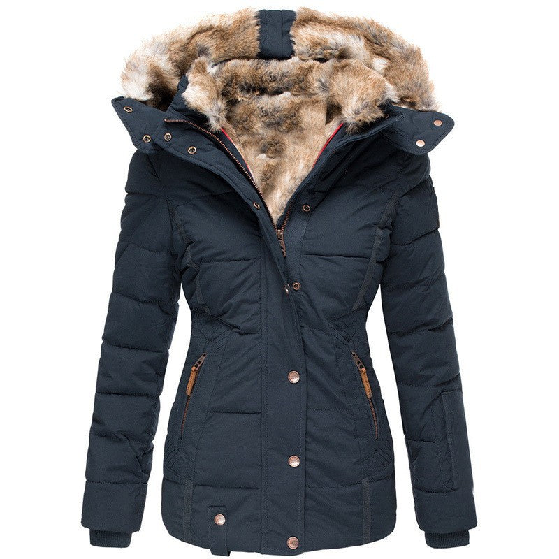 Abrigo Puffer Acolchado con Capucha para Mujer | Ideal para Invierno y Uso Diario
