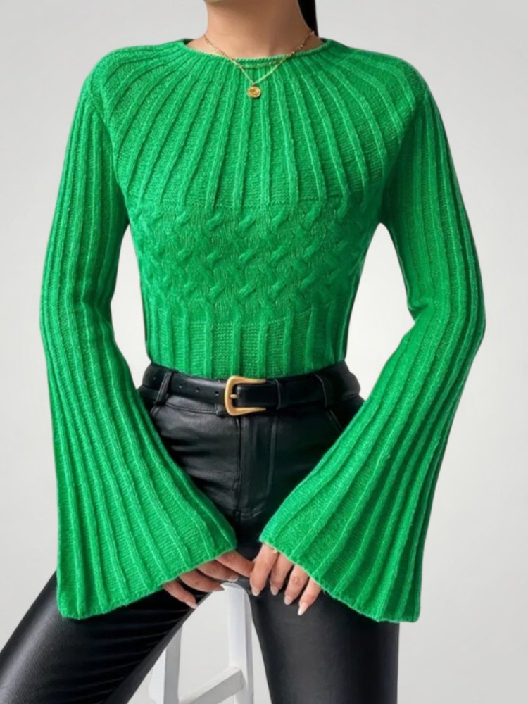 Jersey de Punto con Mangas Acampanadas para Mujer | Ideal para Uso Diario